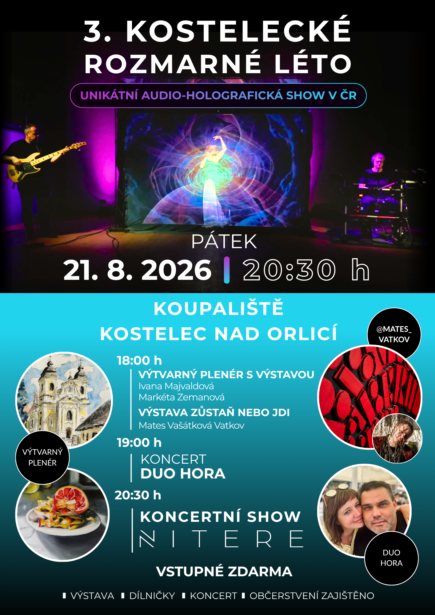 Plakát akce 3. Kostelecké rozmarné léto